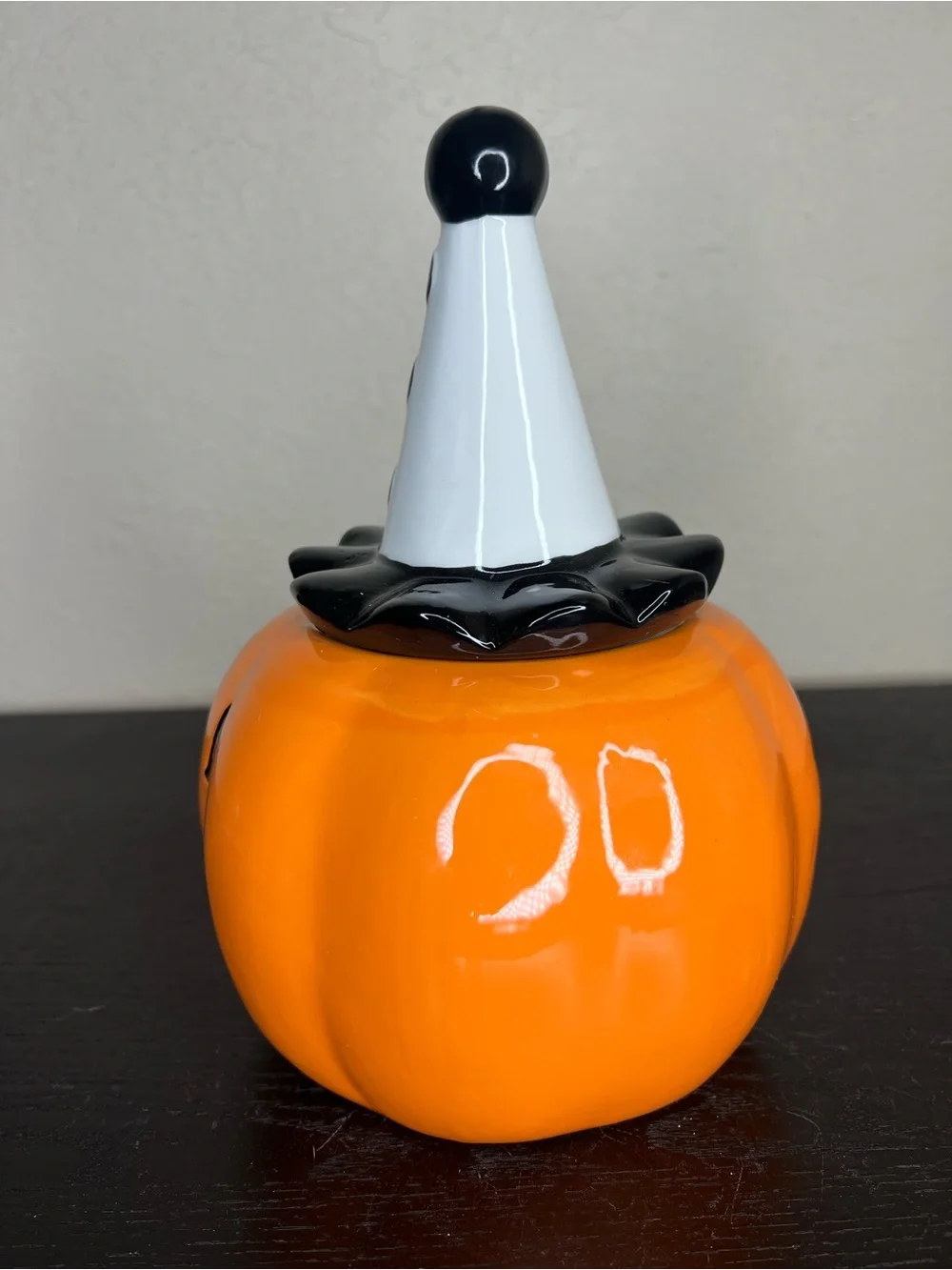 NEW Jack O’ Lantern Lane Halloween Pumpkin Jar with Clown Hat Lid